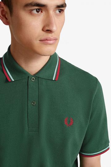 Pánské Polo Triko Fred Perry M12 Zelene | CZ 1667DFMN